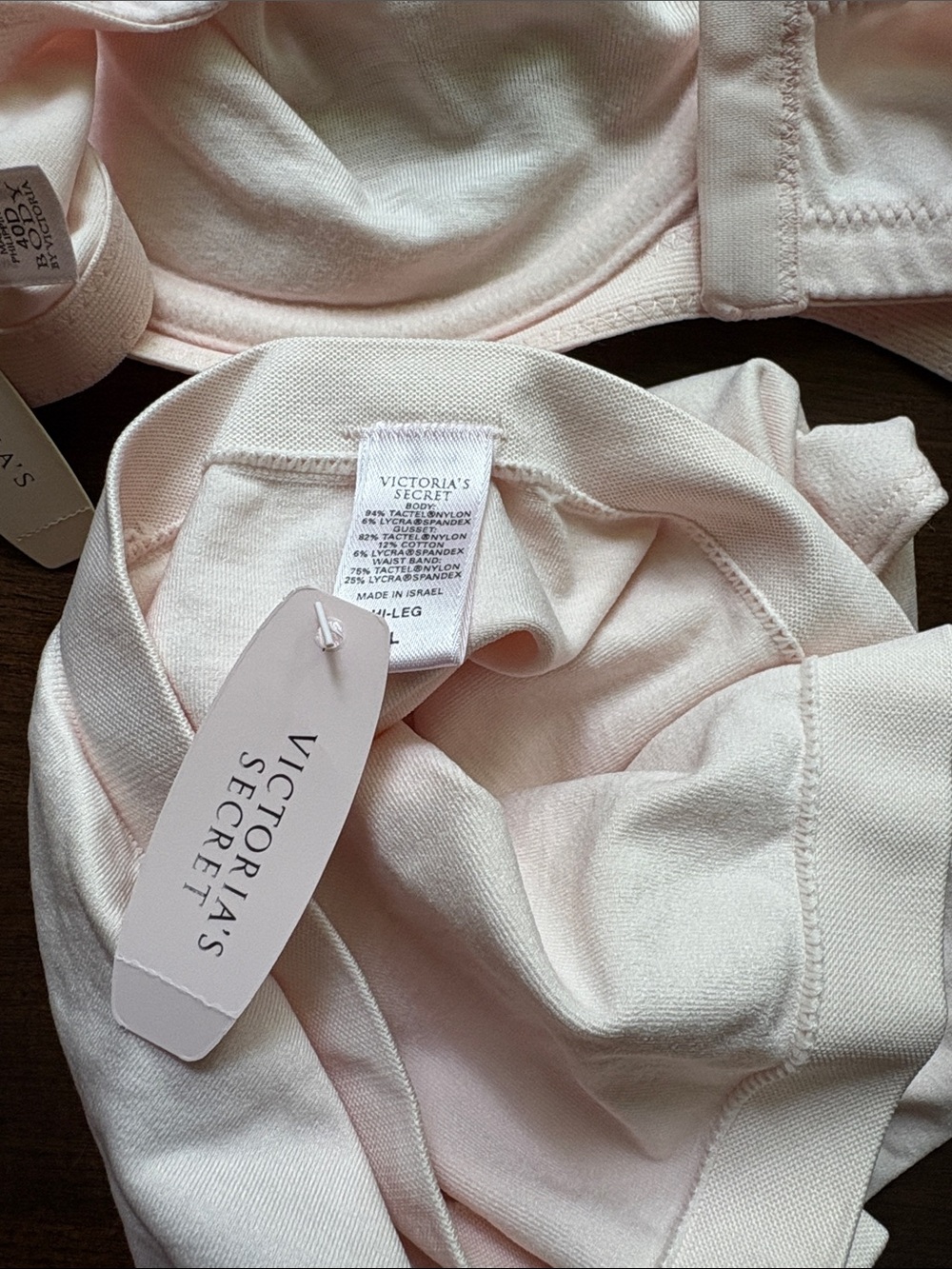 Victoria's Secret Pale Pink Cotton Underwire Bra & Brief Set - Picture 4 of 6